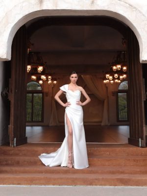 Couture slit Wedding Dress by Naama Navipur