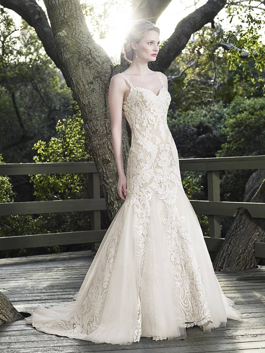 Casablanca Sage Fit and Flare Wedding dress shop San Diego