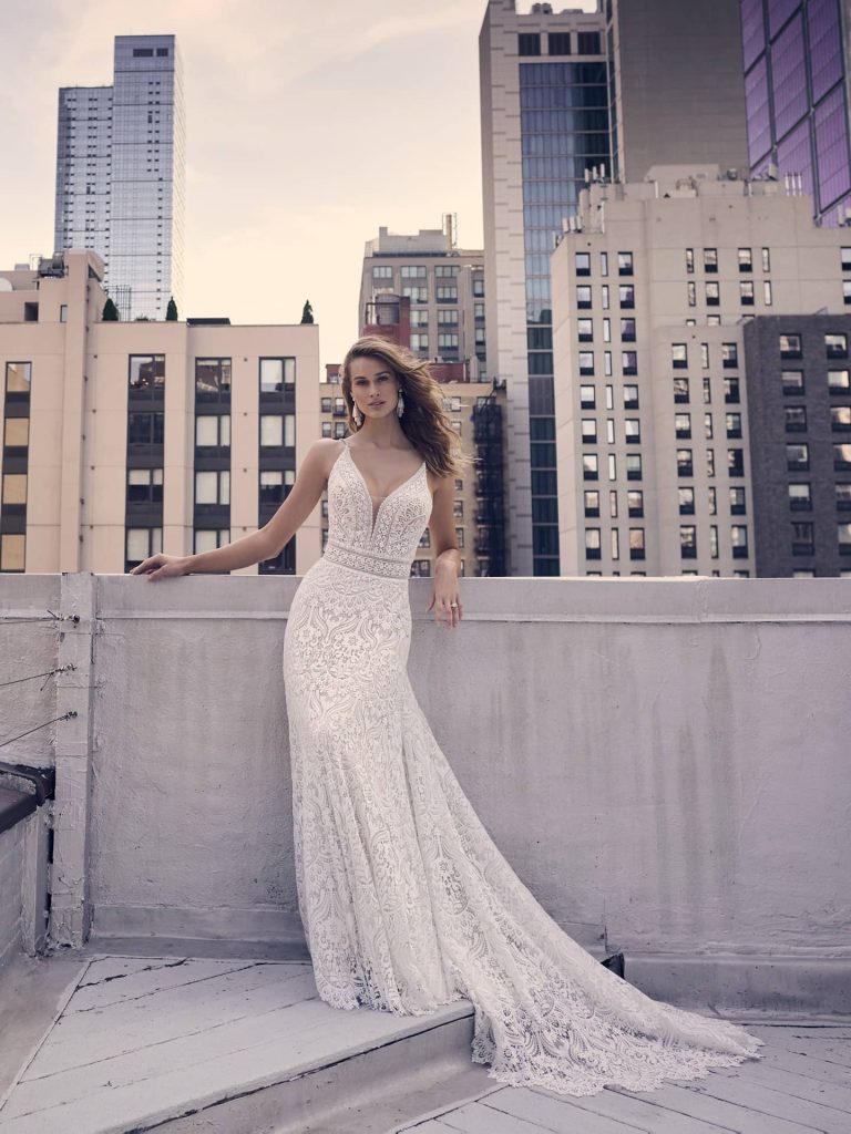Maggie Sottero Hillary A Line boho wedding dress designs
