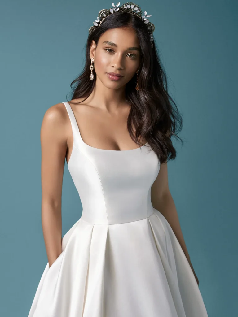 Maggie Sottero Selena A line Classic wedding dresses with long trains