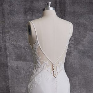 Rebecca Ingram Dionne Sheath Bridal Gown BackBodice min