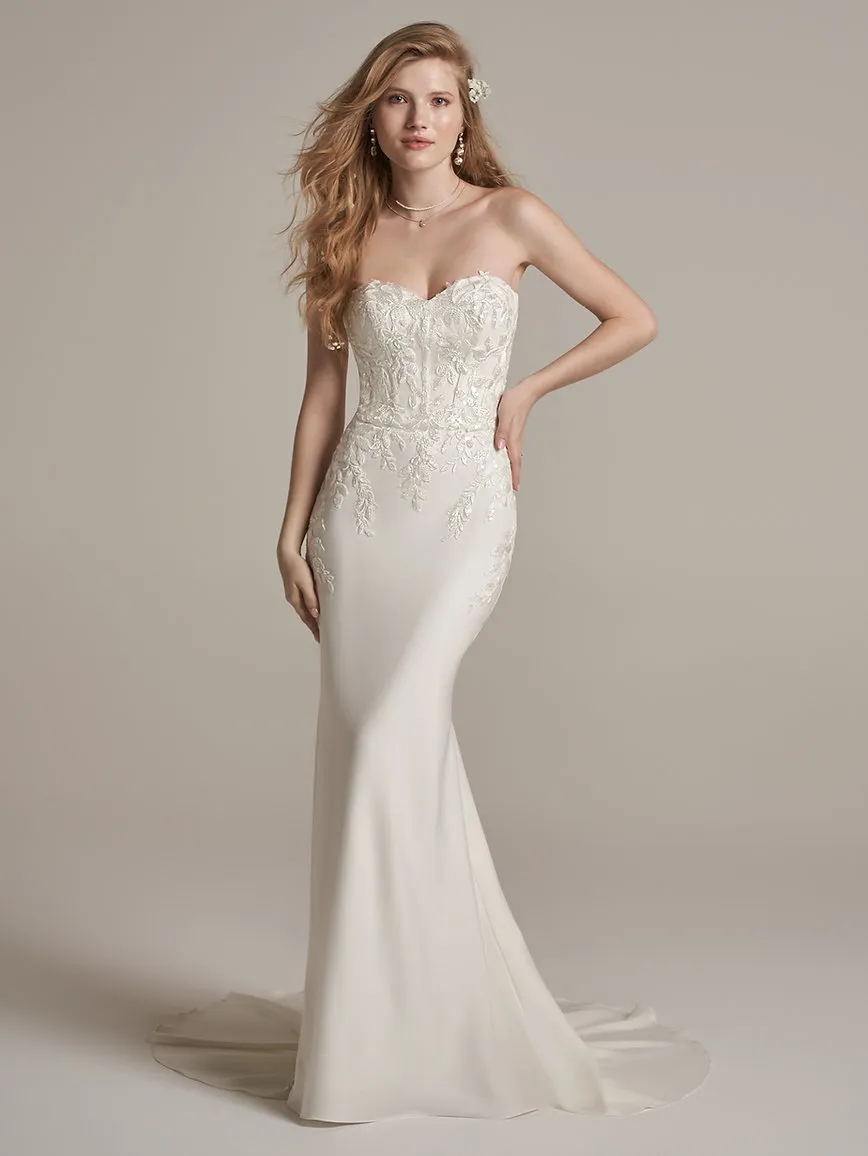 Rebecca Ingram Lily Lynette Fit and Flare Ethereal wedding dresses for outdoor weddings