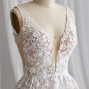 Rebecca Ingram Winona A Line Wedding Dress FrontBodice