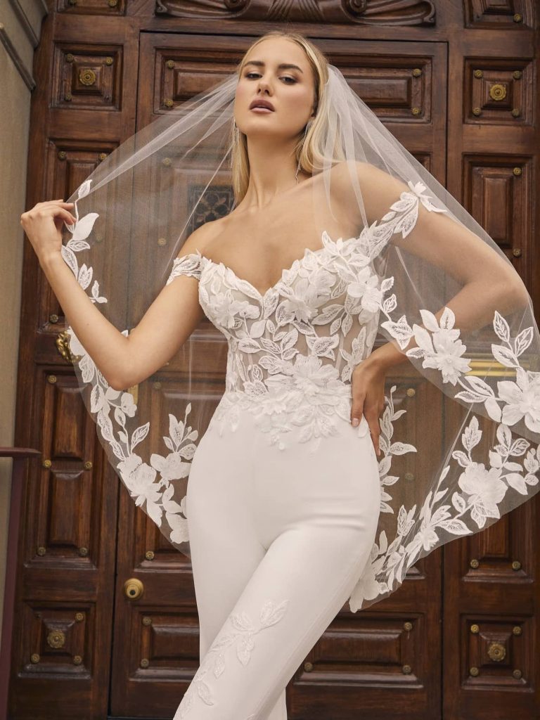 Casablanca Augustine Jumpsuit Bridal gown San Diego showroom