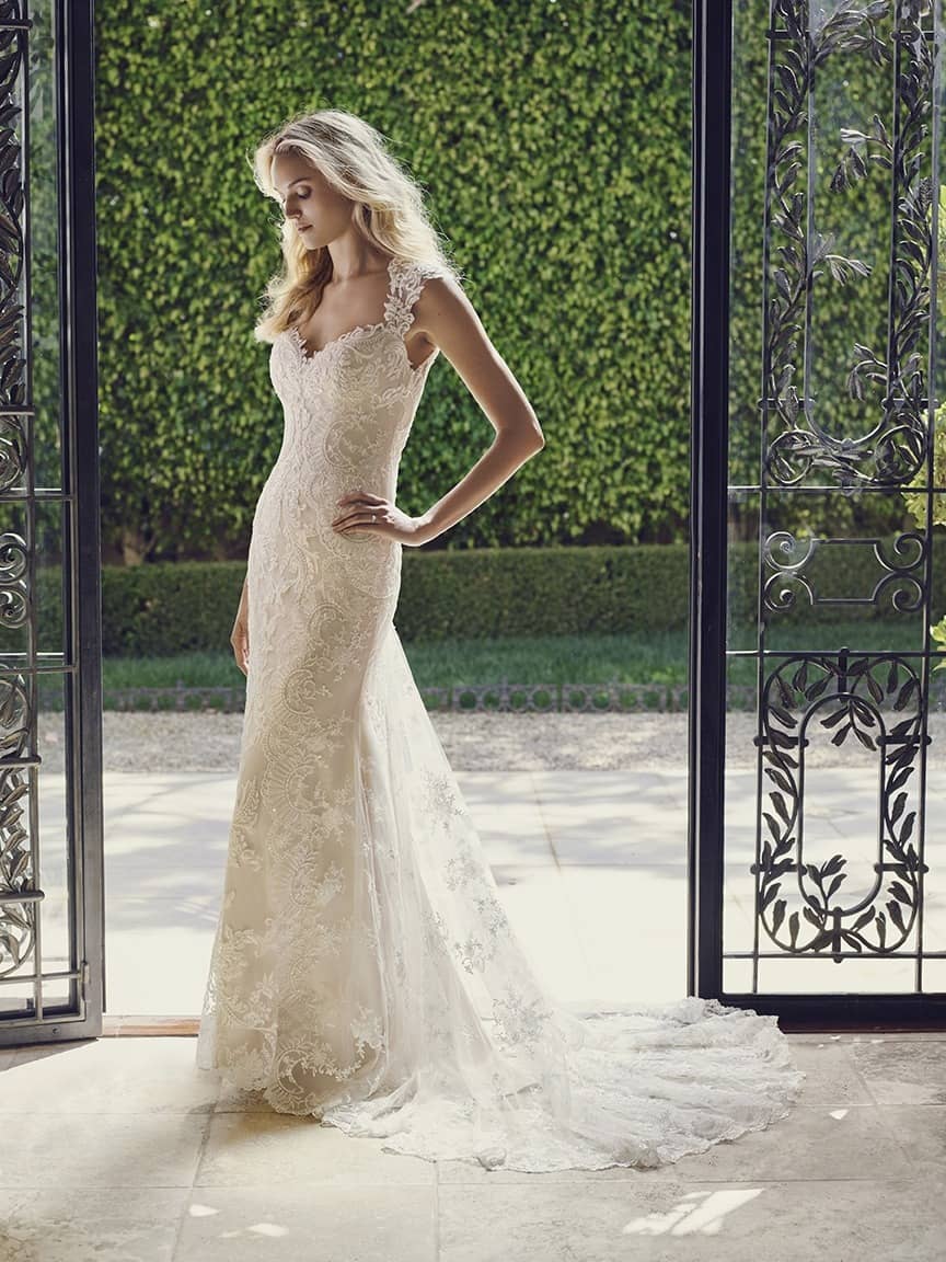 Casablanca Tulip Fit n Flare Romantic lace wedding dresses
