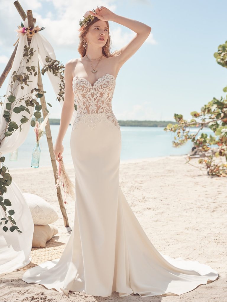 Beverly Sheath Wedding Dress by Rebecca Ingram 03