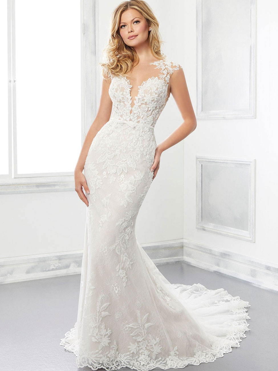Brinkley Fit and Flare Wedding Dress by Morilee 01