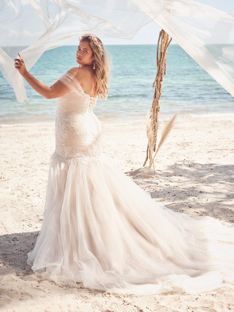 Beach plus size Mermaid Wedding Dress by Rebecca Ingram 
