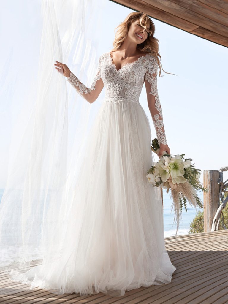 Iris A Line Wedding Dress by Rebecca Ingram 05