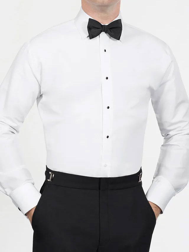 microfiber fitted formal shirt white BTG