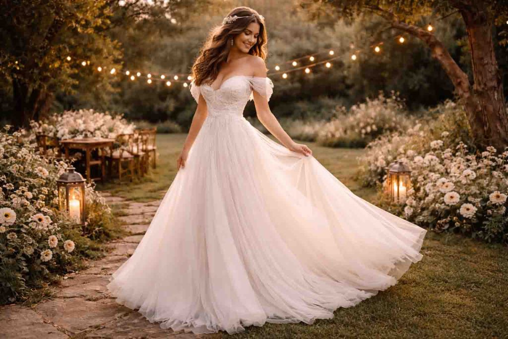 organza wedding dress