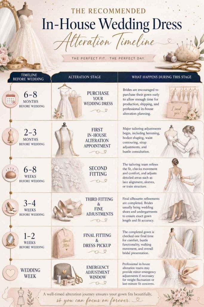 In House wedding dress Alteration timeline