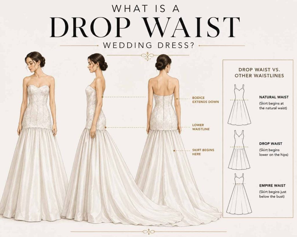 drop waist wedding dress guide 2026