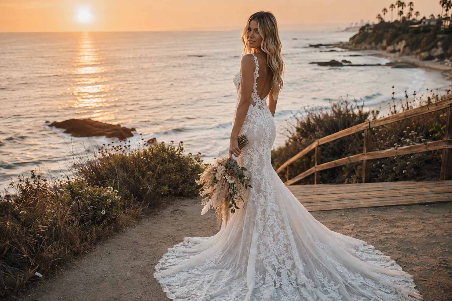 coastal custom wedding dress design in southern california