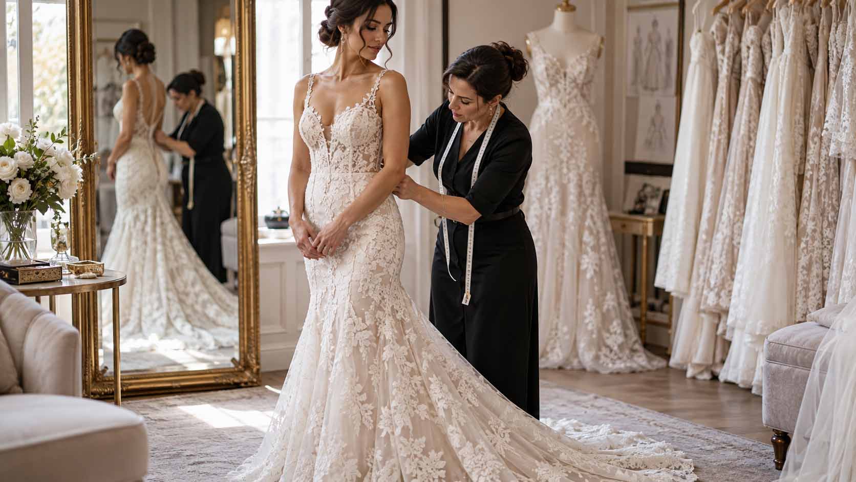 Lace Fit-and-Flare Wedding Dress Fit