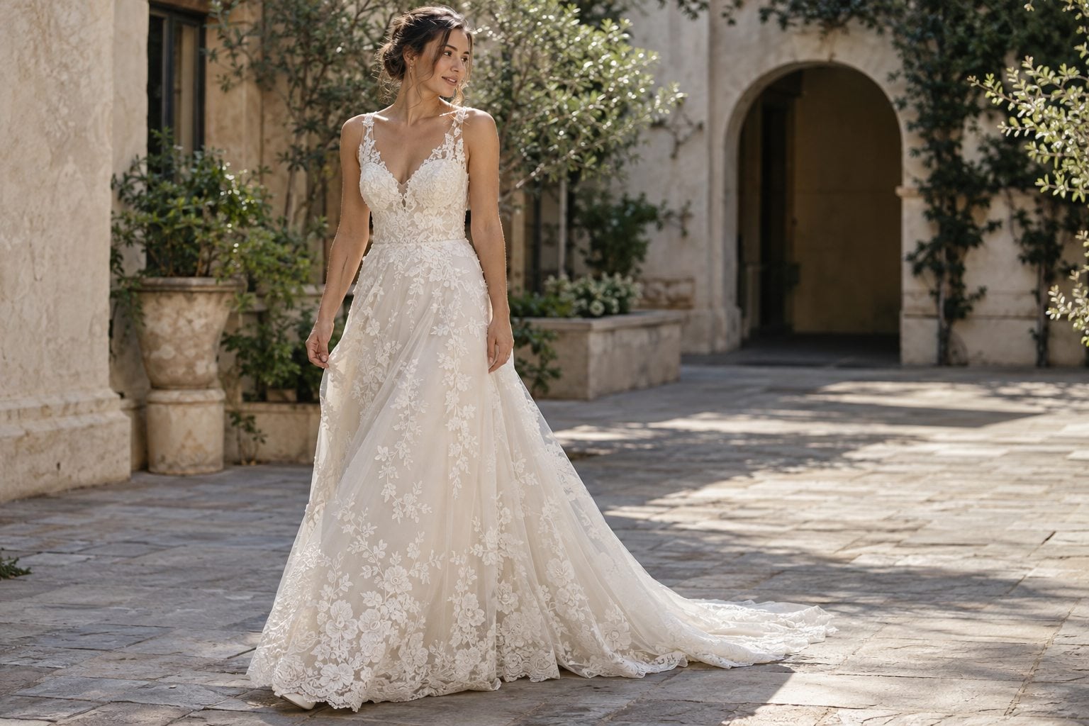 Types of lace wedding dresses 