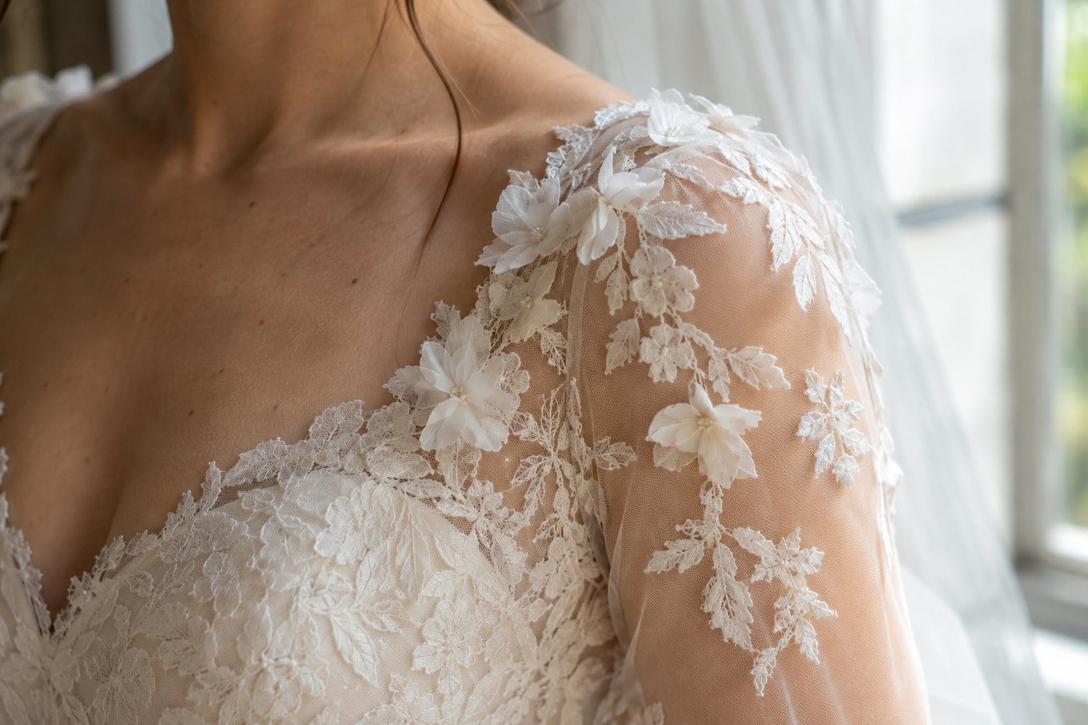 Lace types and styles for wedding dresses