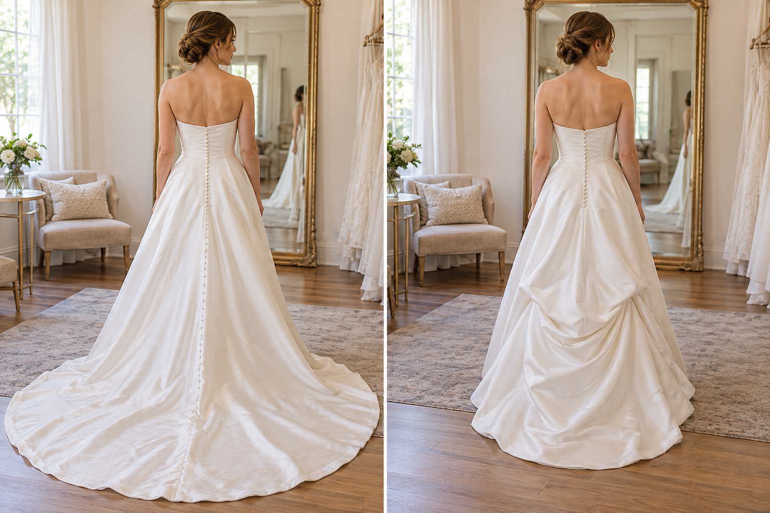 French bustle_ train down versus tucked-2