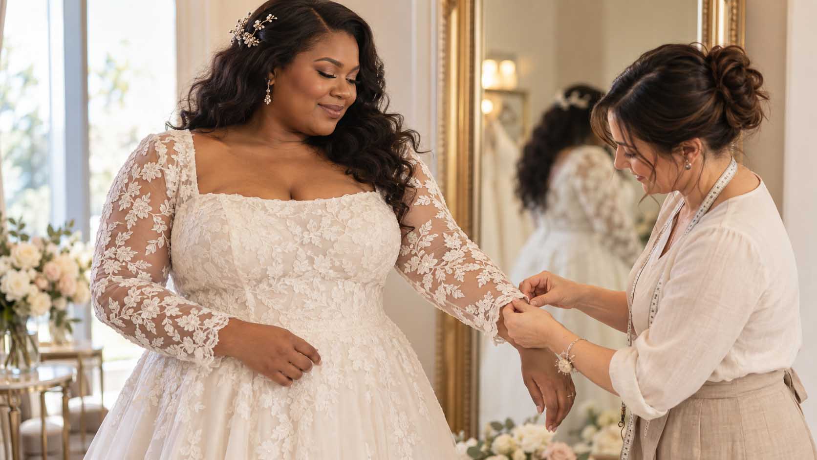 Plus-size wedding dress alteration in san diego
