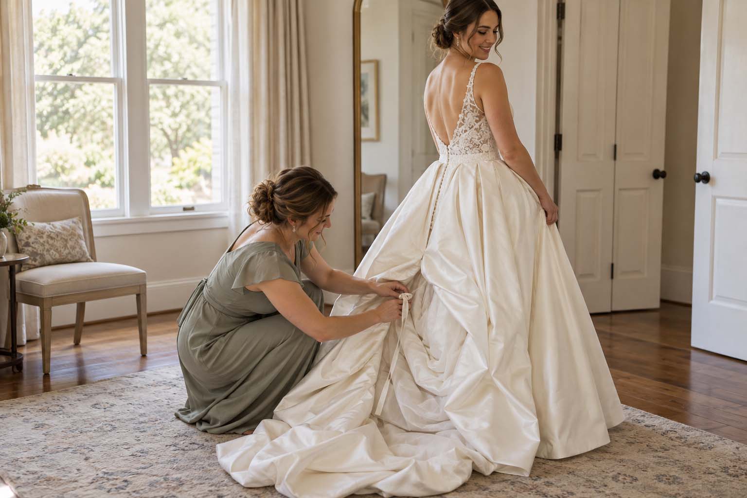 Sister Secures the French Underbustle